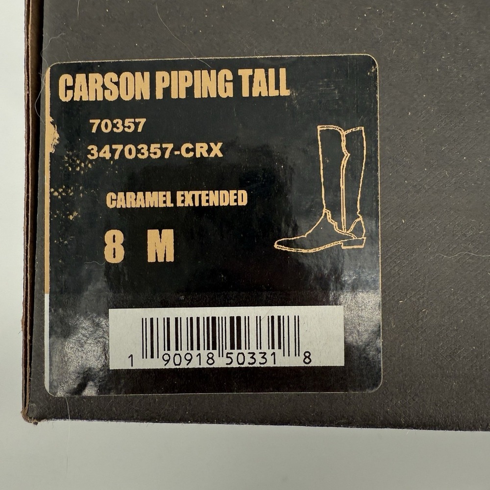 NIB RARE Frye Carson Piping Tall Women's Size 8M Boots - Caramel - Extended Calf - Picture 15 of 15